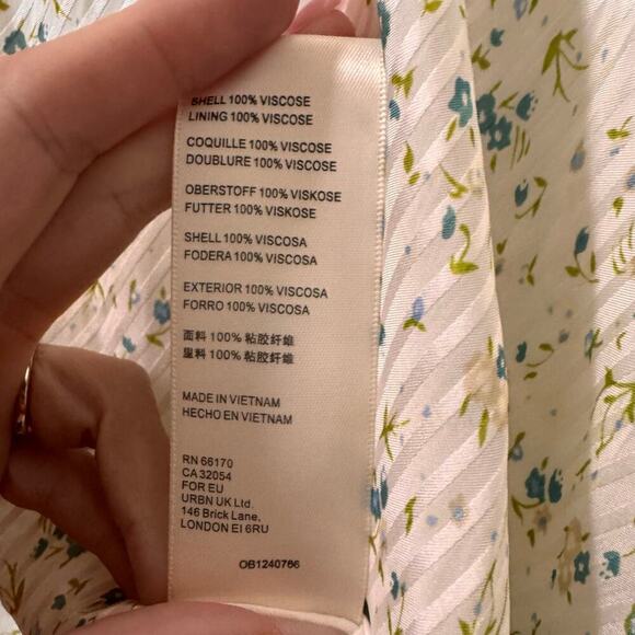 Free People Sweetest Thing Floral Ruffle Mini Dress White Size 6 - Picture 12 of 14